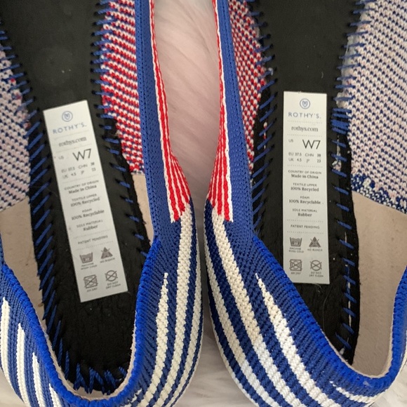 RARE Rothy's Retired Pink Mixed Stripe Flat | US 7 - Picture 10 of 12